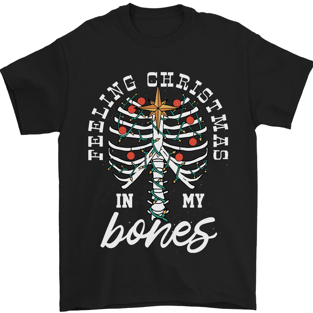 Feeling Christmas In My Bones Mens T-Shirt 100% Cotton
