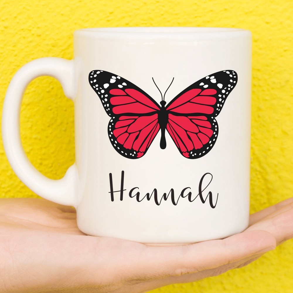 Personalised Butterfly Mug Butterfly Gift Butterfly Lovers Personalised Mugs