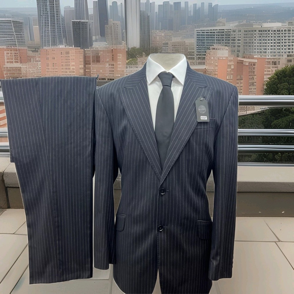 NEXT Black Stripe Regular Fit 2-Piece Mens Suit C42L W36 L32