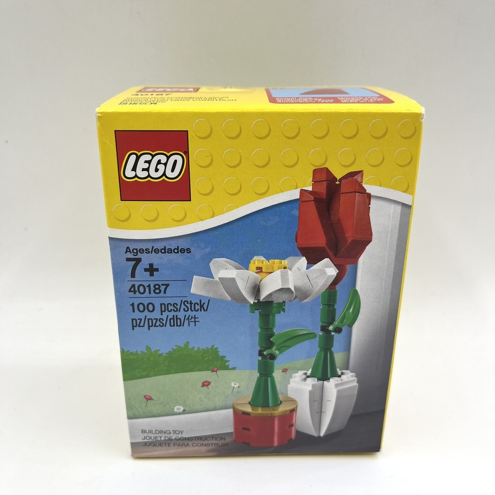 Lego 40187 Flower Display Red Rose White Daisy Retired Set New in Box-image