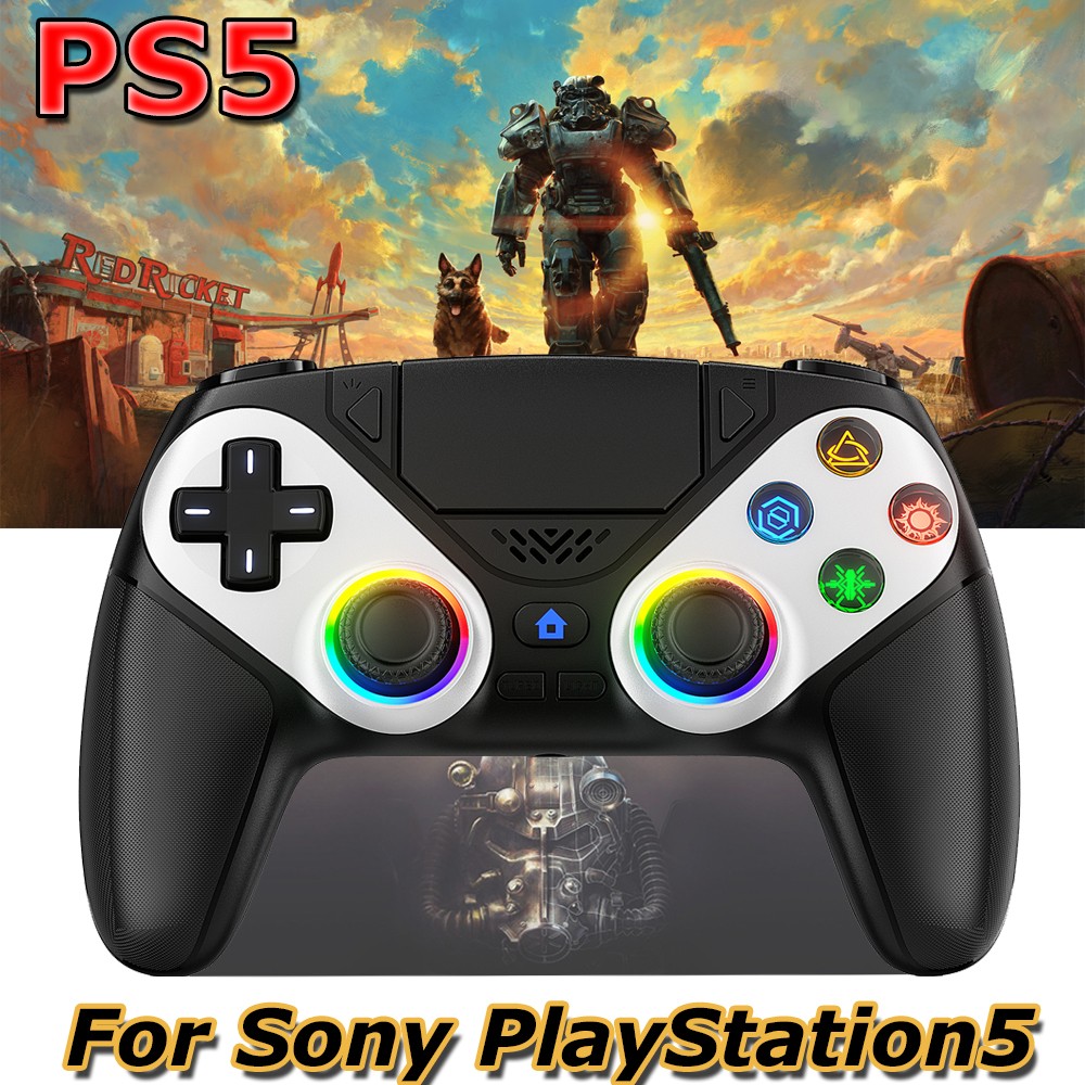 1PACK For Sony Playstation 5 PS5 DualSense Wireless Black Controller w & Flash