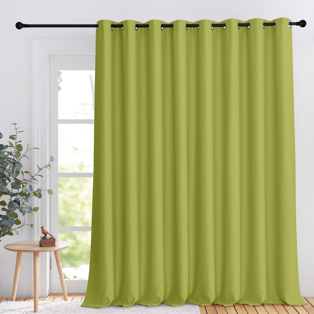 Blackout Patio Sliding Door Curtain 108 inches Long, Extra Wide Window Treatm...