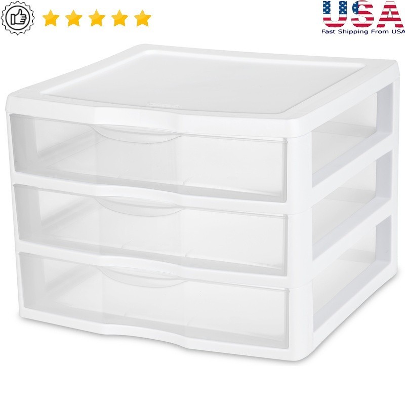 Stackable Plastic Drawer Unit Clear Drawers Organizing Crafts Supplies New