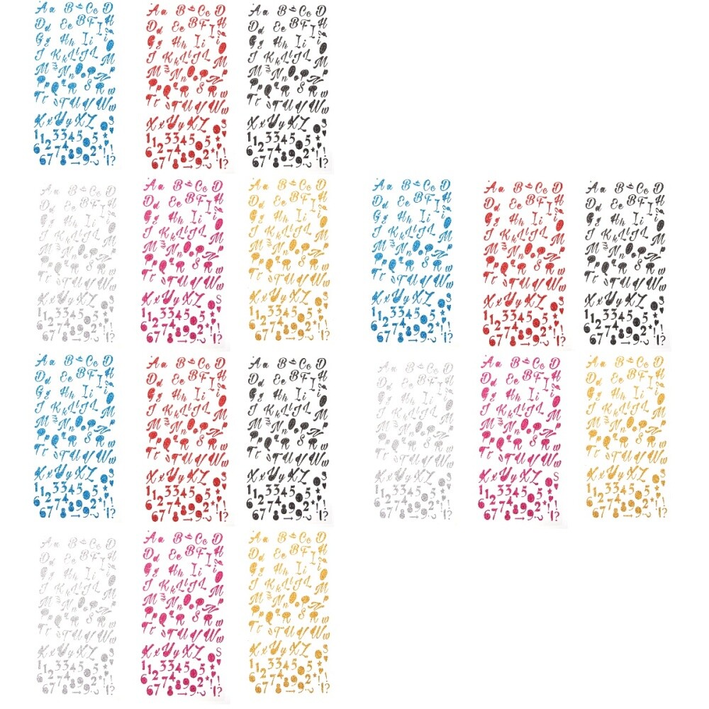 Set of 3 Letter Stickers Self-adhesive Glitter Craft DIY Storage Box