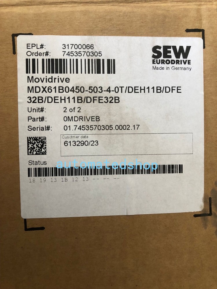 SEW Inverter MDX61B0450-503-4-0T Via DHL or FedEx