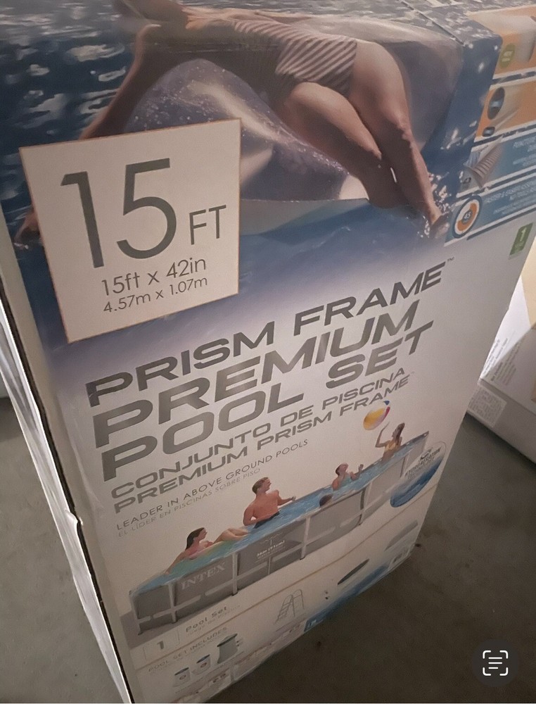 Intex 26723EH 15ft x 42in Prism Frame Above Ground Swimming Pool Set with Filter