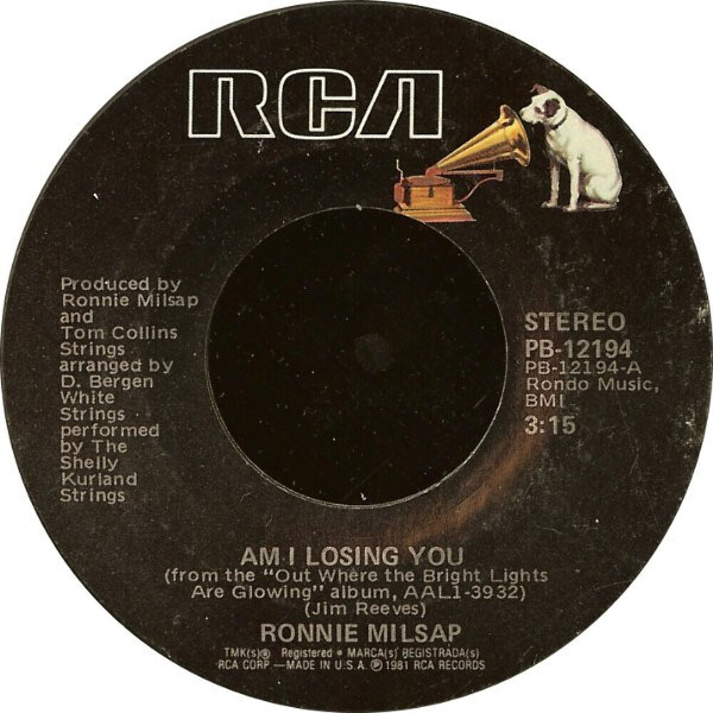 Ronnie Milsap Am I Losing You RCA PB-12194 7 Inch Styrene Single Ind 1093922755