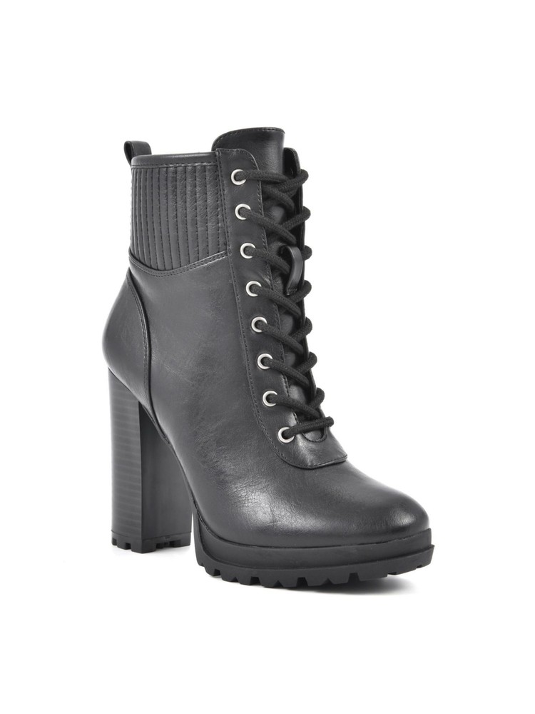 SEVEN DIALS Womens Black Back Pull Tag Hugo Round Toe Block Heel Booties 7 M