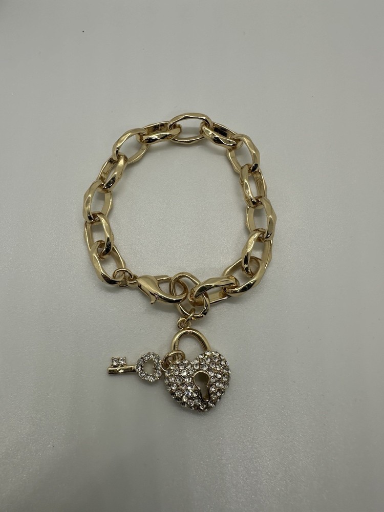Gold Authentic European Charm  Bracelet with charms