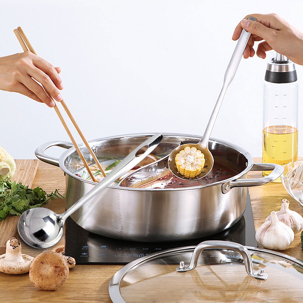 28-32cm Stainless Steel Shabu Shabu Hot Pot with Dual-Sided Cooking Lid