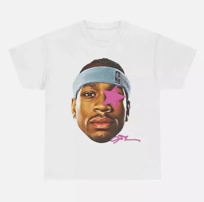 SALE Allen Iverson Inspired Vintage Graphic T-shirt Heavy Cotton Tee Basketball
