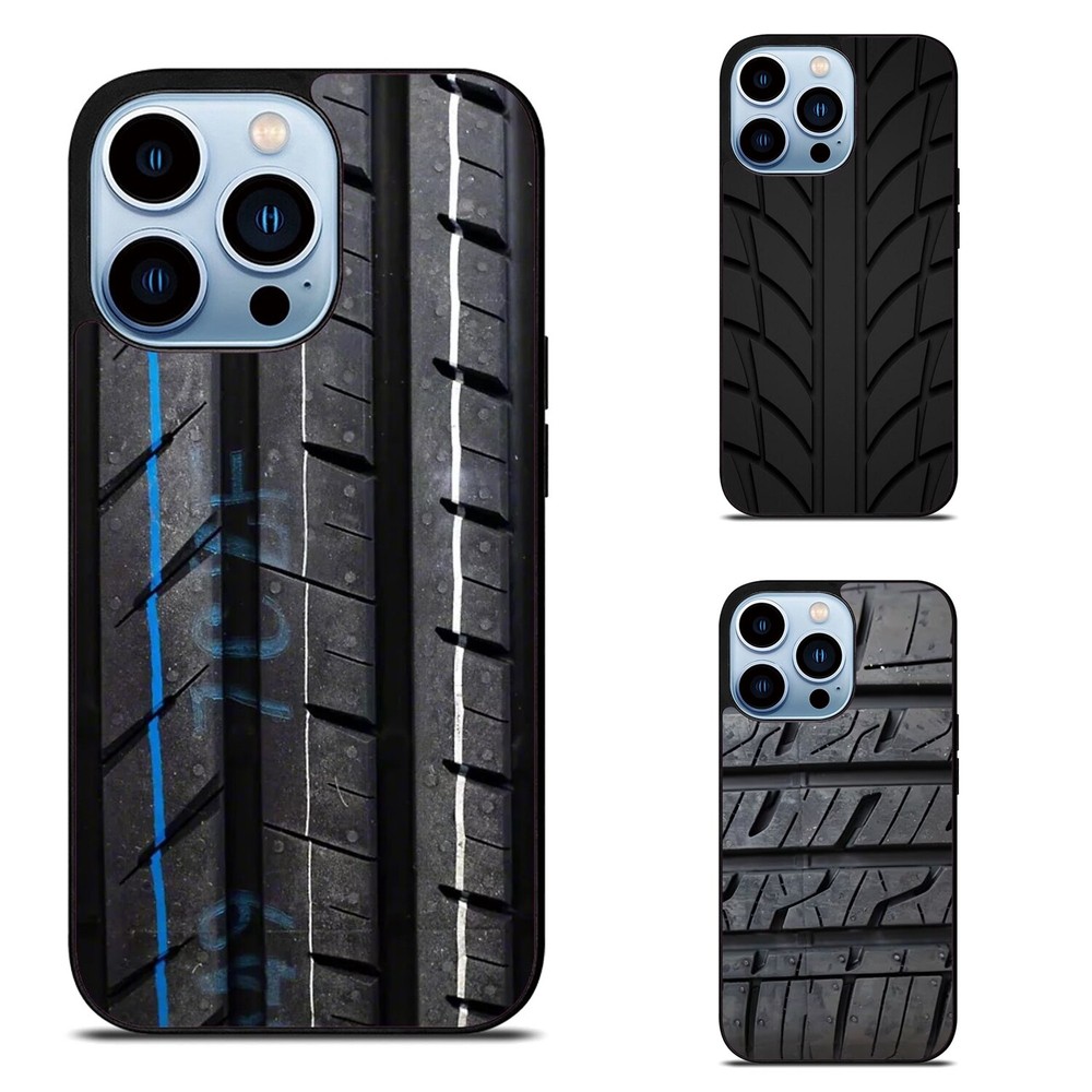 For iPhone 5 6 7 8 X 11 12 13 14 15 16 treads car tire pattern Plastic TPU Cover