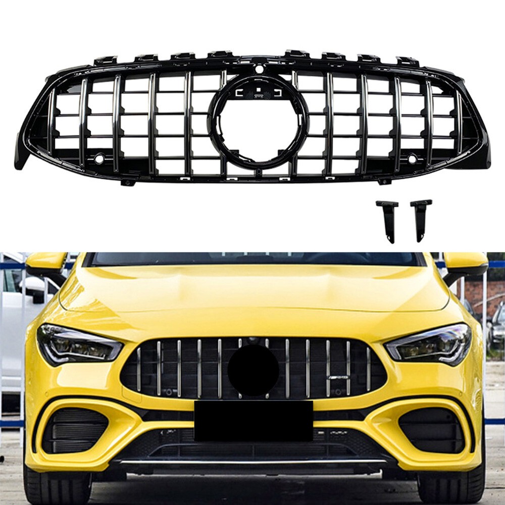 GT R Style Car Front Upper Grille For Mercedes Benz CLA C118 CLA180 20-Up Silver