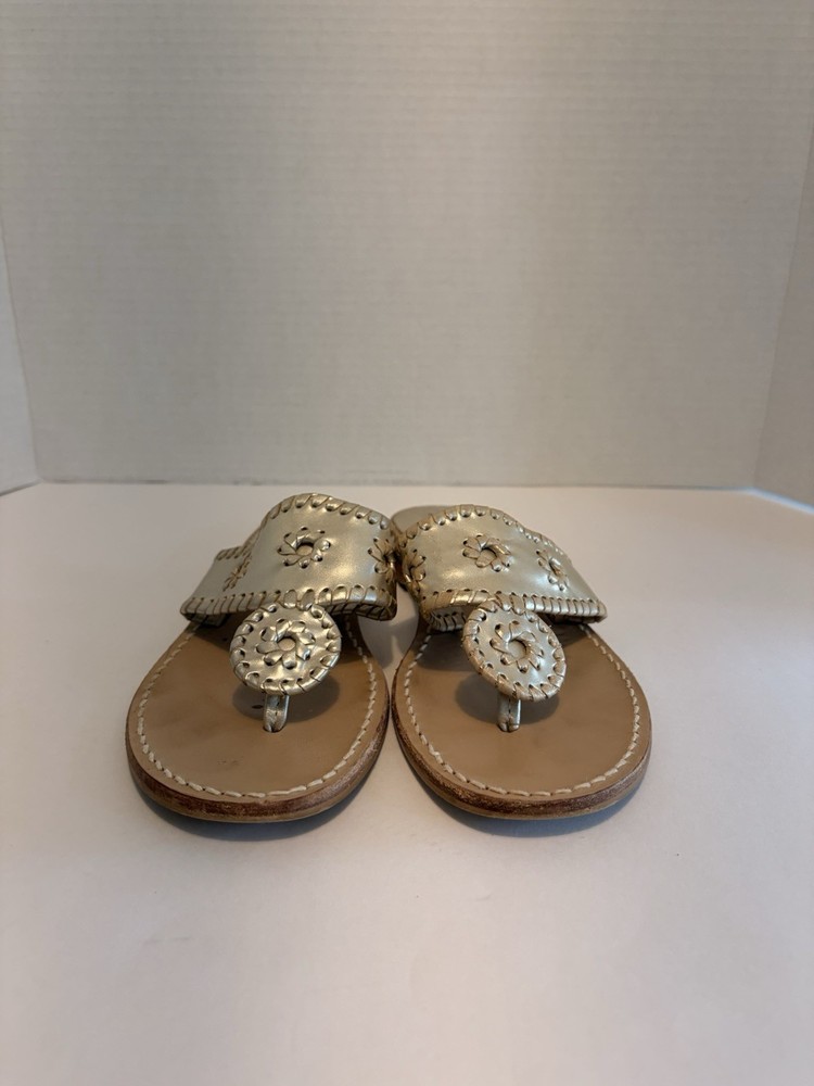 Jack Rogers Original Jack gold leather flip flops ladies 7