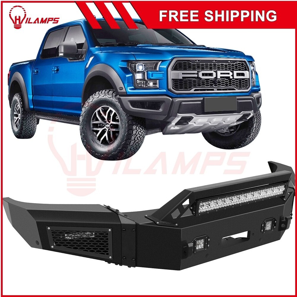 Steel Bumper Guard with LED Light Bar & Fog Lamps for 2018-2020 Ford F-150 3.5L
