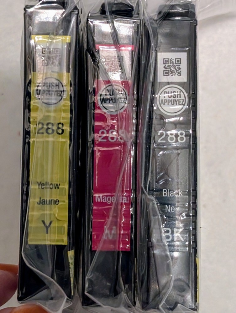 Epson 288 Black Yellow Magenta Ink Cartridge Bundle Sealed Original