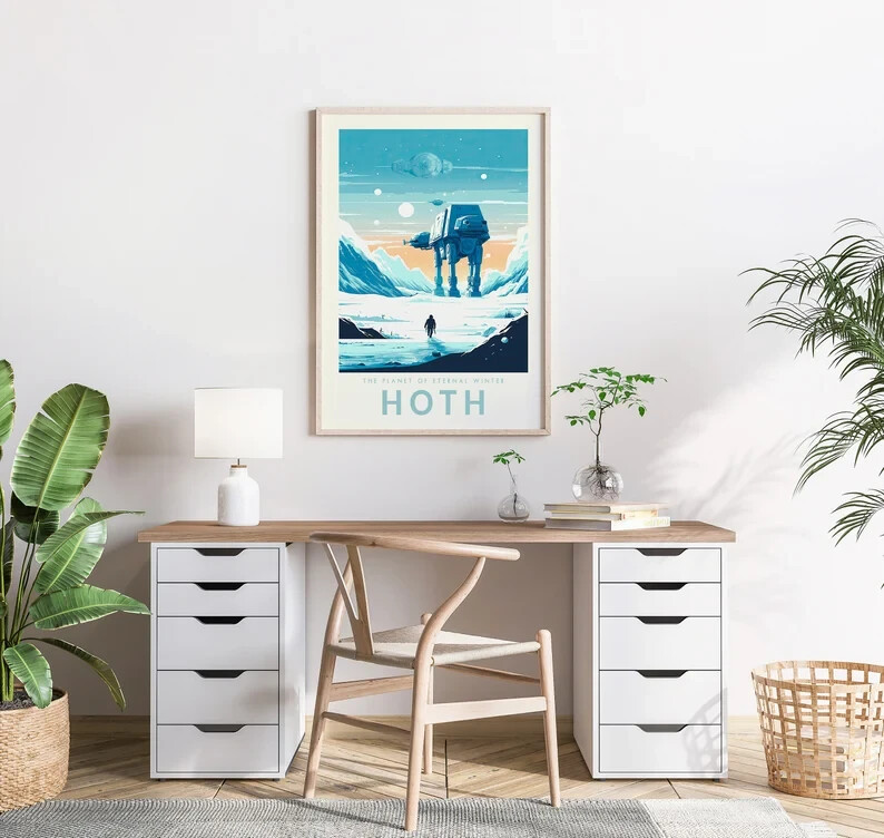 Star Wars Hoth Retro Travel Print Featuring Tatooine Bespin Endor A New