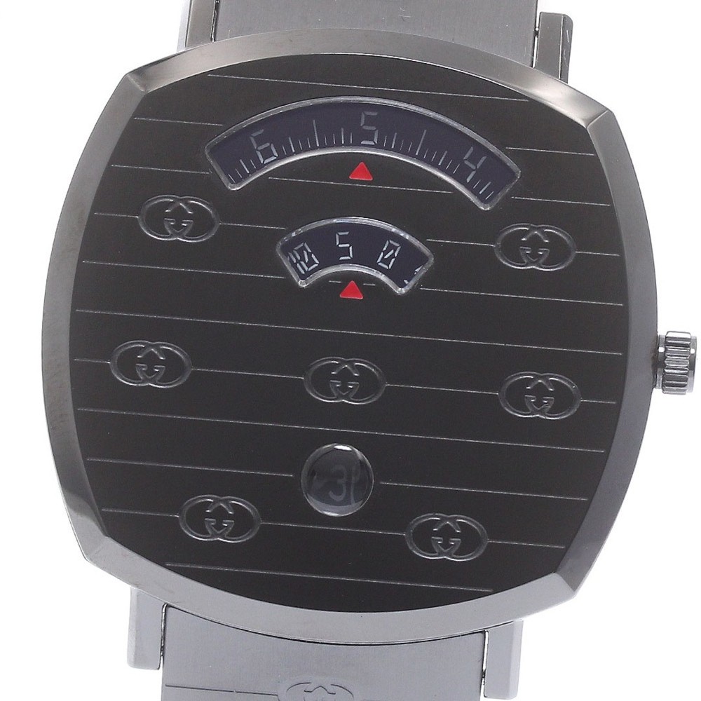 GUCCI 157.3 YA157429 Grip Watch Date Quartz Mens Excellent Condition with Box