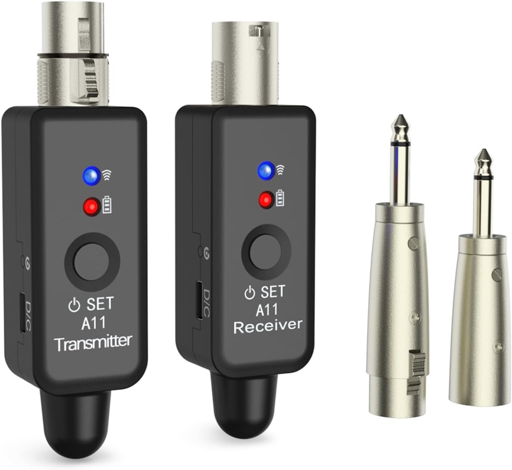 A11 Wireless Microphone System 2.4Ghz XLR Transmitter Receiver Dynamic Ultra-Low