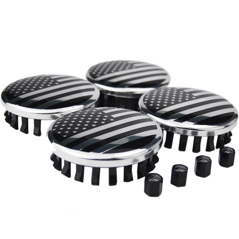 83mm US Flag Wheel & Valve Caps for Chevy Silverado 3.25