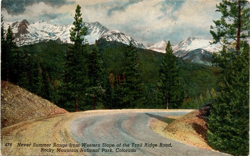 Never Summer Range, Trail Ridge Road, Rocky Mountain National Park, Postcard