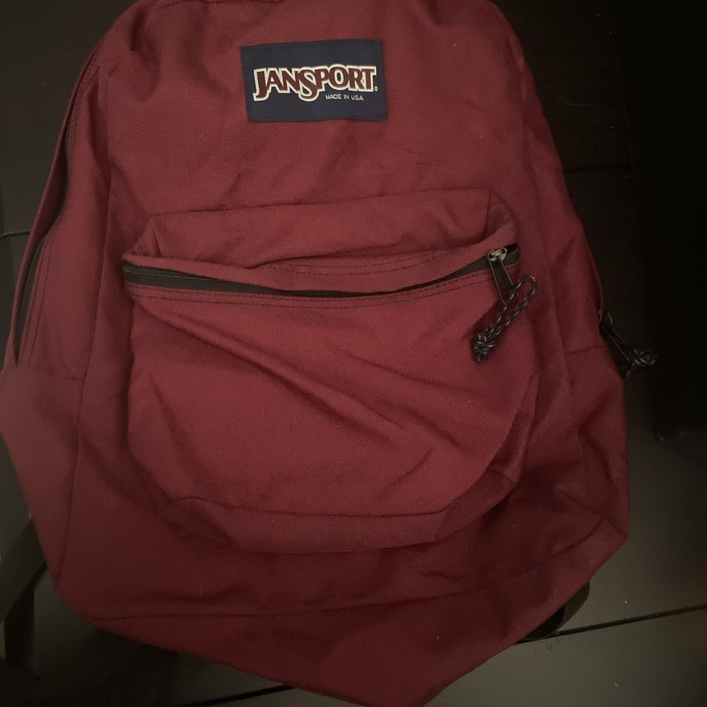 JanSport Nylon Vintage 70s 80s Red Burgundy Backpack - Free Shipping