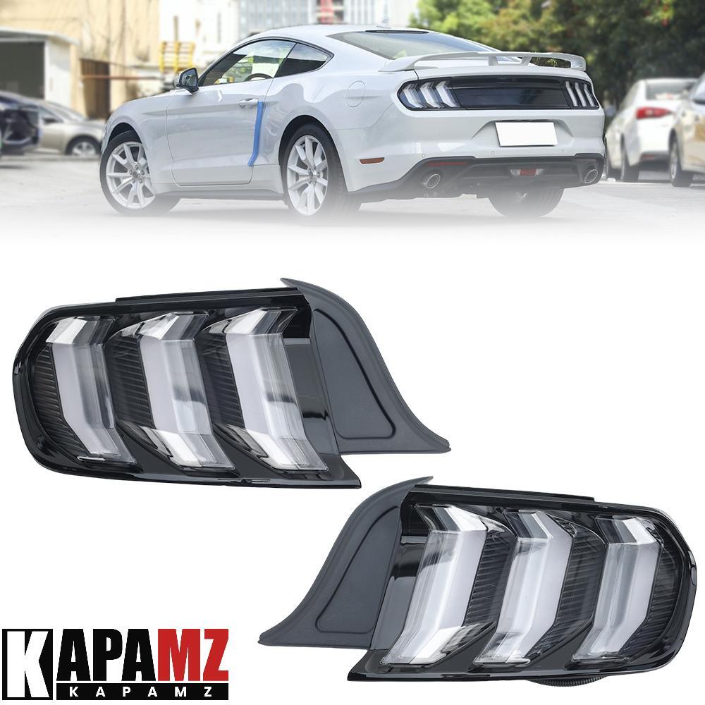 Pair LED Rear Tail Light Lamp Brake For Ford Mustang 2015 2016 -2023 Clear Lens