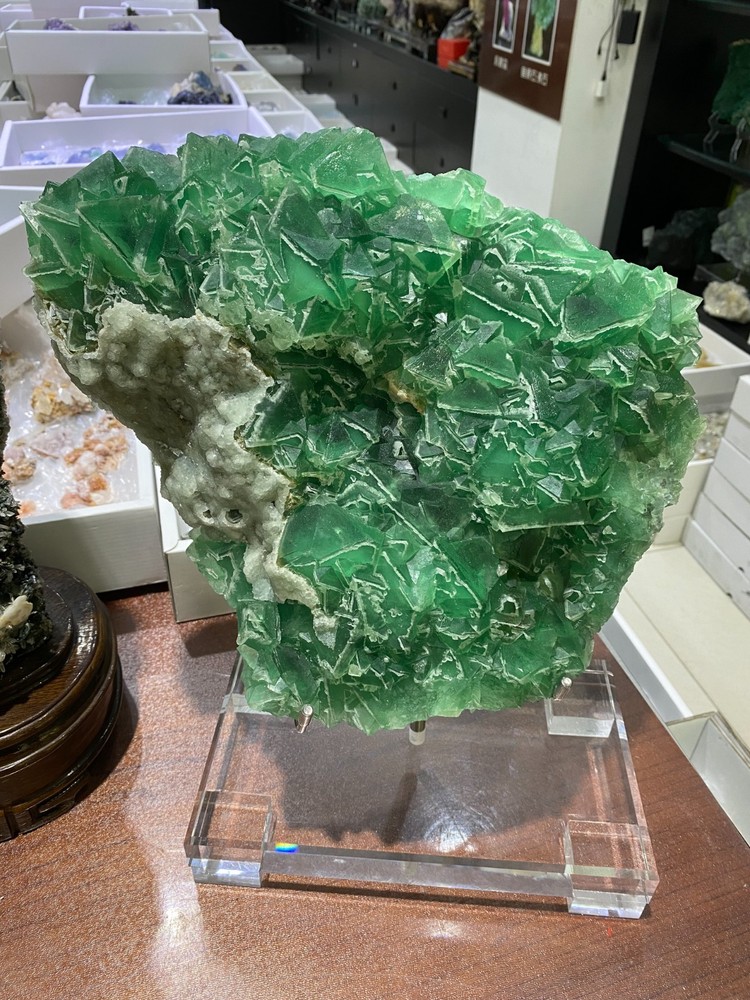 26.4lb Large Natural Green cube FLUORITE Quartz Crystal Cluster Mineral Specimen