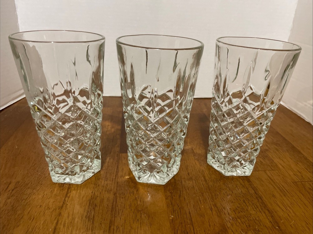 Vintage Heavy Lead Crystal Highball Glass Unsigned