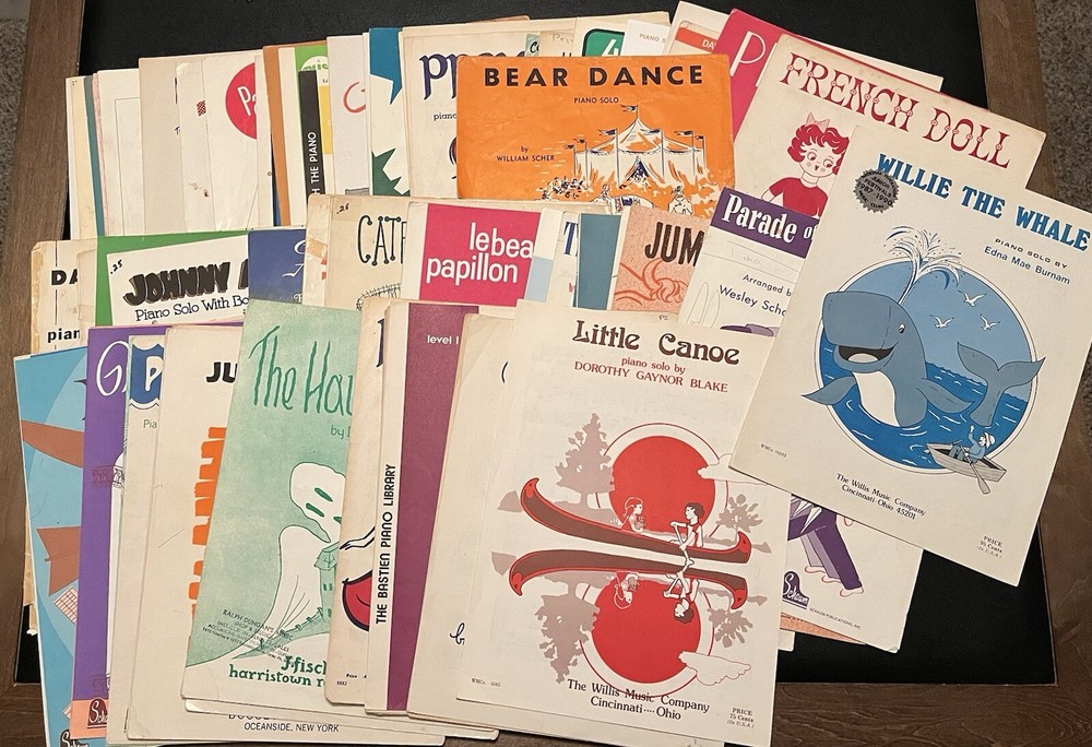 Lot of 70+ Vintage Sheet Music With Colorful & Fun Artwork & Titles 1940s to 70s