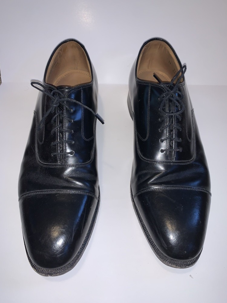 Johnston & Murphy Optima Cap Toe Oxford Dress Shoes 11B/2R Black Leather USA
