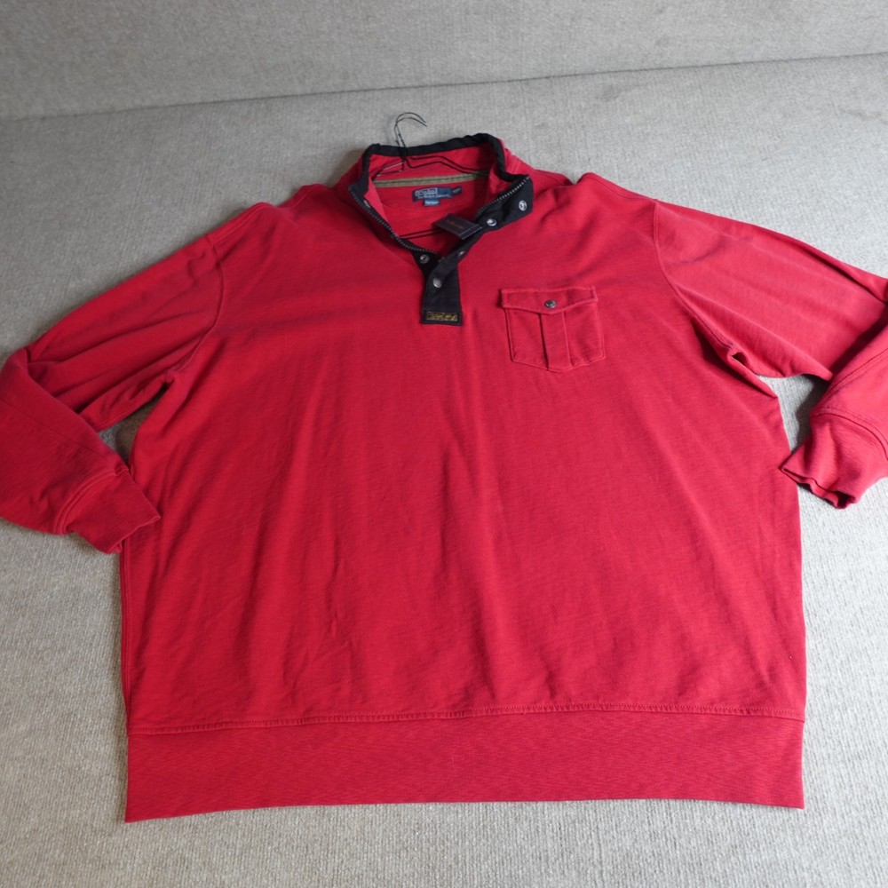 Polo Ralph Lauren Sweater 4XLT Red 1/4 Zip Long Sleeve NEW