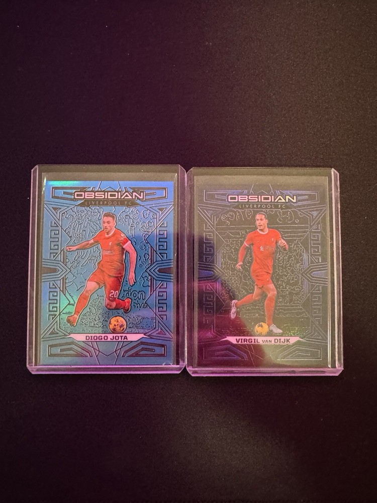 2023-24 Obsidian Soccer - Diogo Jota / Virgil Van Dijk - Blue Flood - Blue Etch