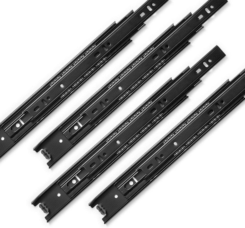 3 Pair Drawer Slides 10 inch, Heavy Duty Ball Bearing Full 10Inch, Black