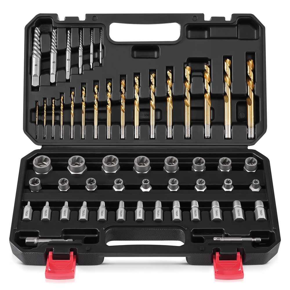 54-Piece Screw & Bolt Extractor Set with Left-Hand Drill Bits for Easy Removal