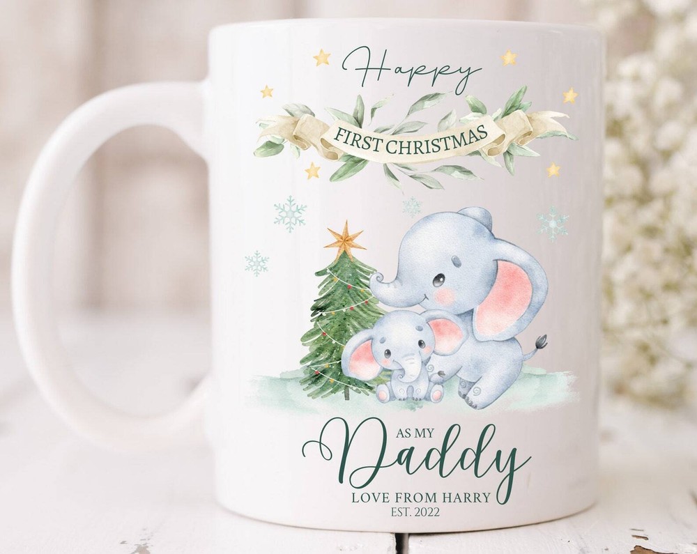 1st Christmas Dad Mug – Personalized 2022 New Daddy Gift Cup  