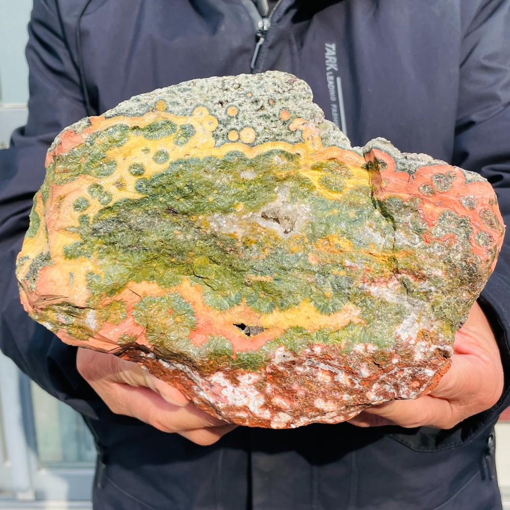 10.16lb Large Natural Colorful Ocean Jasper Quartz Crystal Raw Stone Specimen
