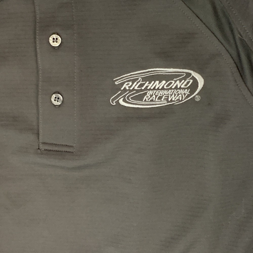 NASCAR Mens Richmond Raceway Polo Shirt Medium Gray Short Sleeve