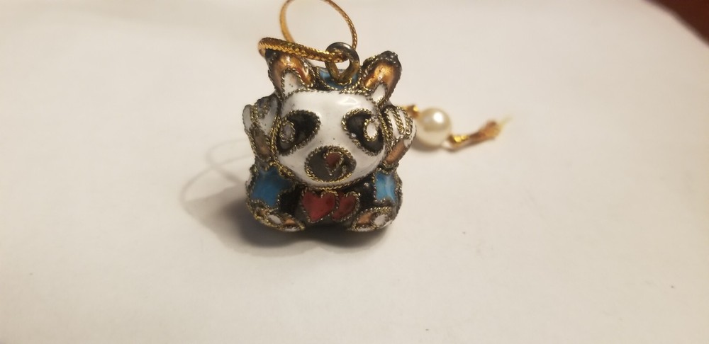 Cloisonne Panda Bear CHRISTMAS ORNAMENT