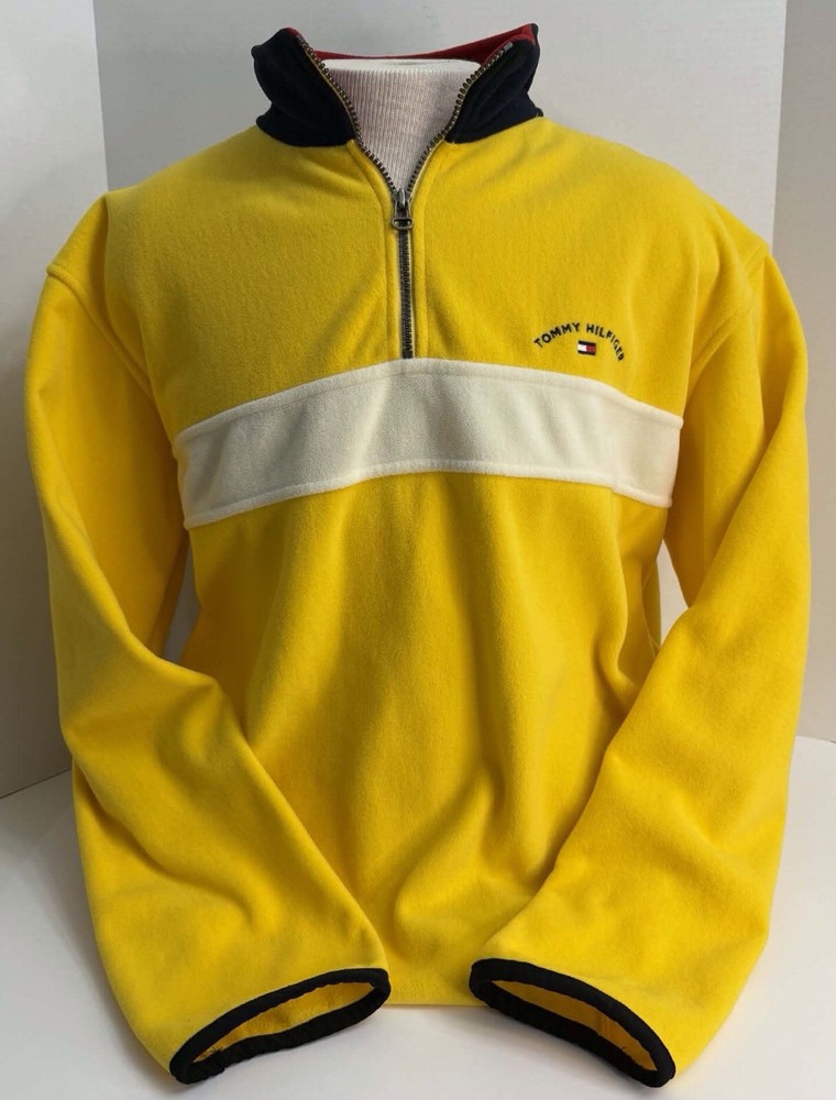 Tommy Hilfiger Jacket Men’s XL Fleece Quarter Zip Pullover Baggy Y2K