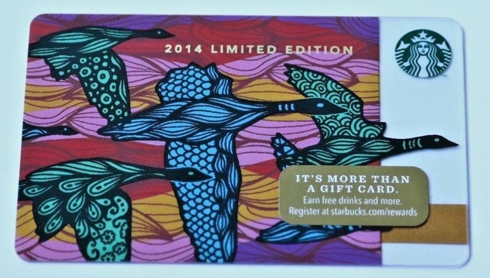Starbucks 2014 Christmas Geese Birds Limited Edition Gift Card 99 Series-image