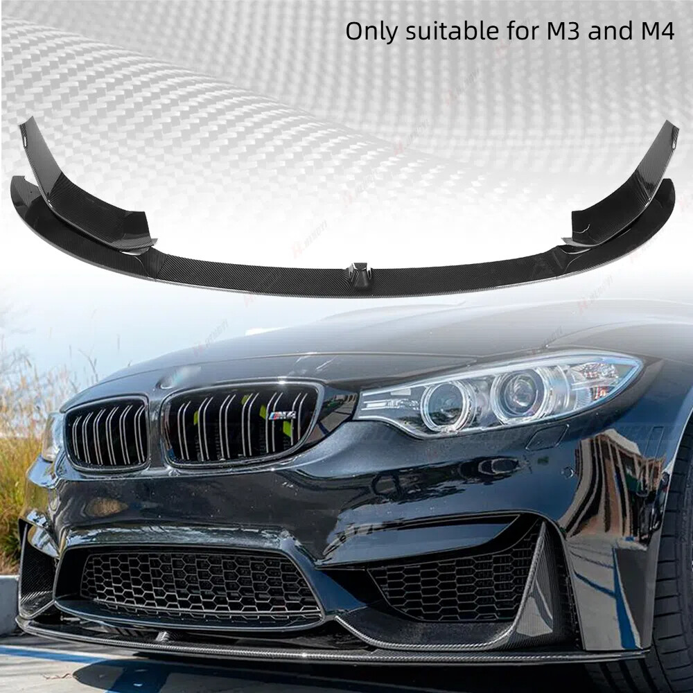 Carbon Fiber Style Front Bumper Lip Splitter Fit BMW F80 M3 F82 F83 M4 2015-2020