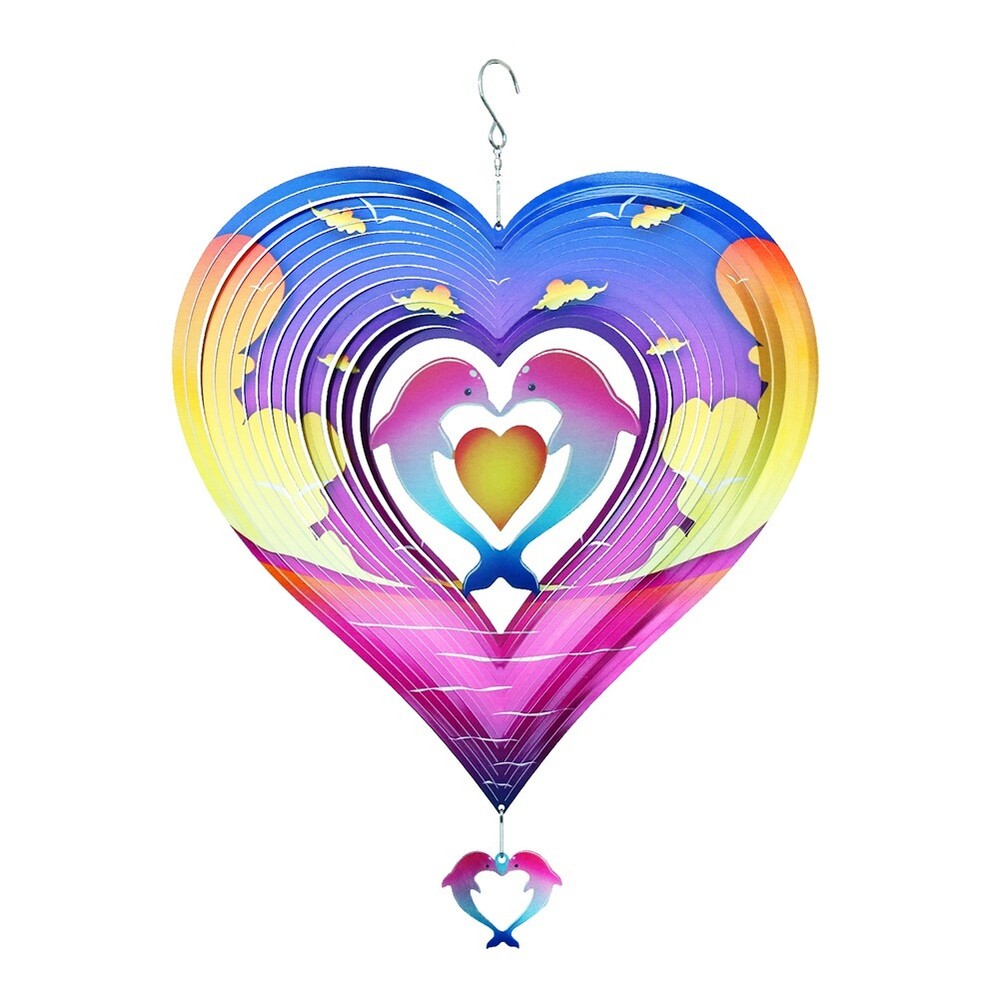 Dolphin Wind Spinner for Patio, Lawn & Garden, Wind Sculptures for Outdoor6337