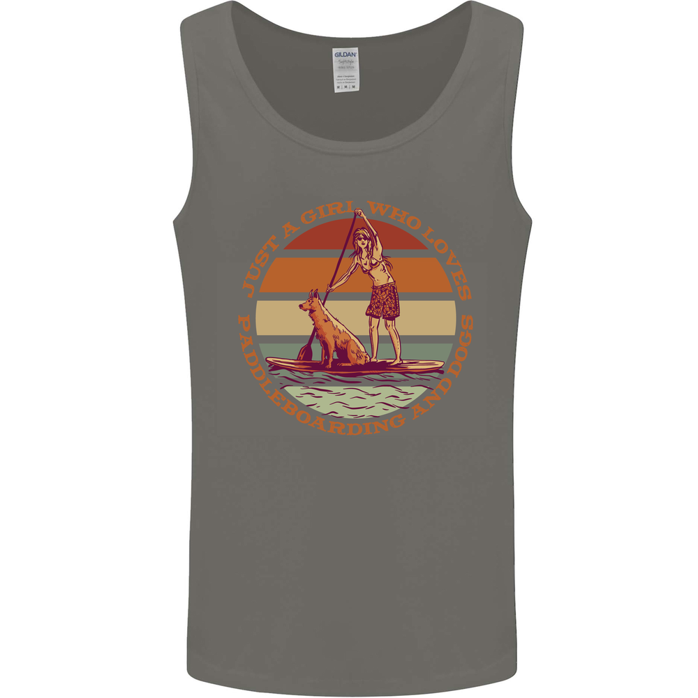 A Girl Who Loves Paddleboarding and Dogs Mens Vest Tank Top