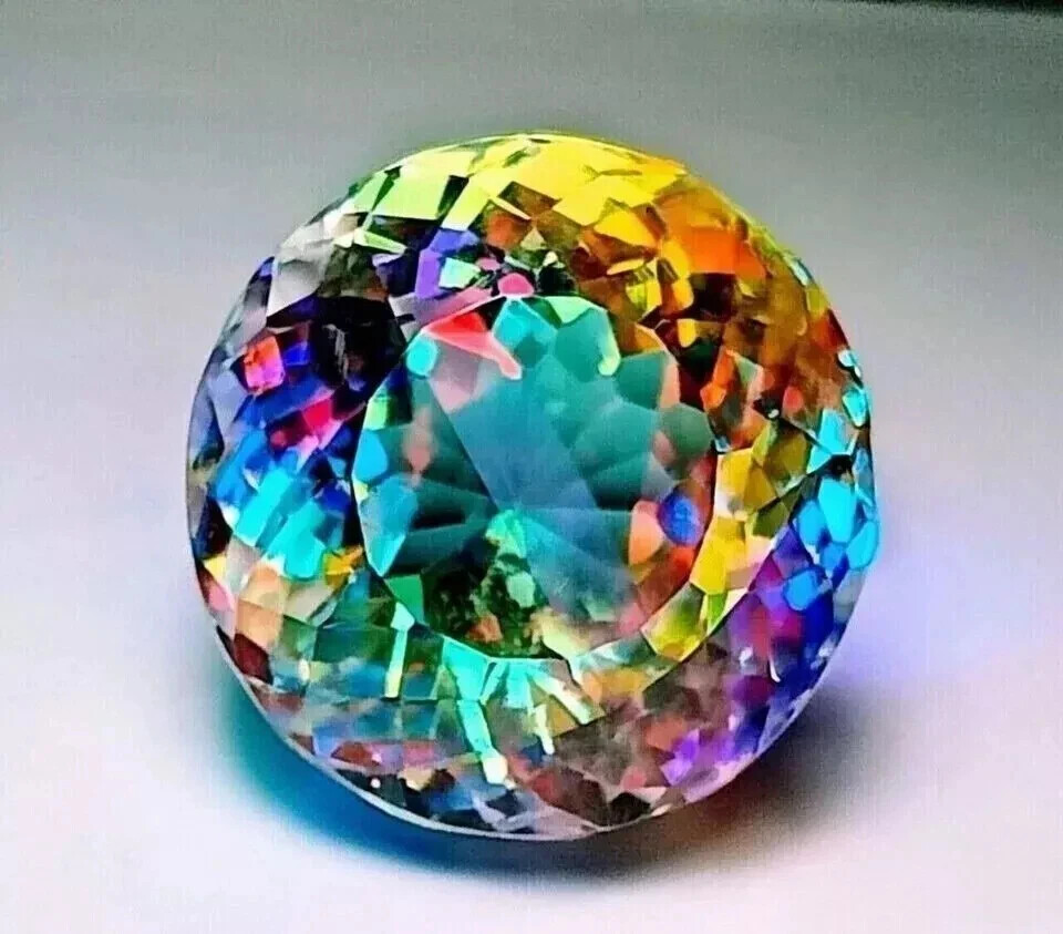 Natural Rainbow 99Ct+ EGL Certified Round Mystic Topaz Loose Gemstone