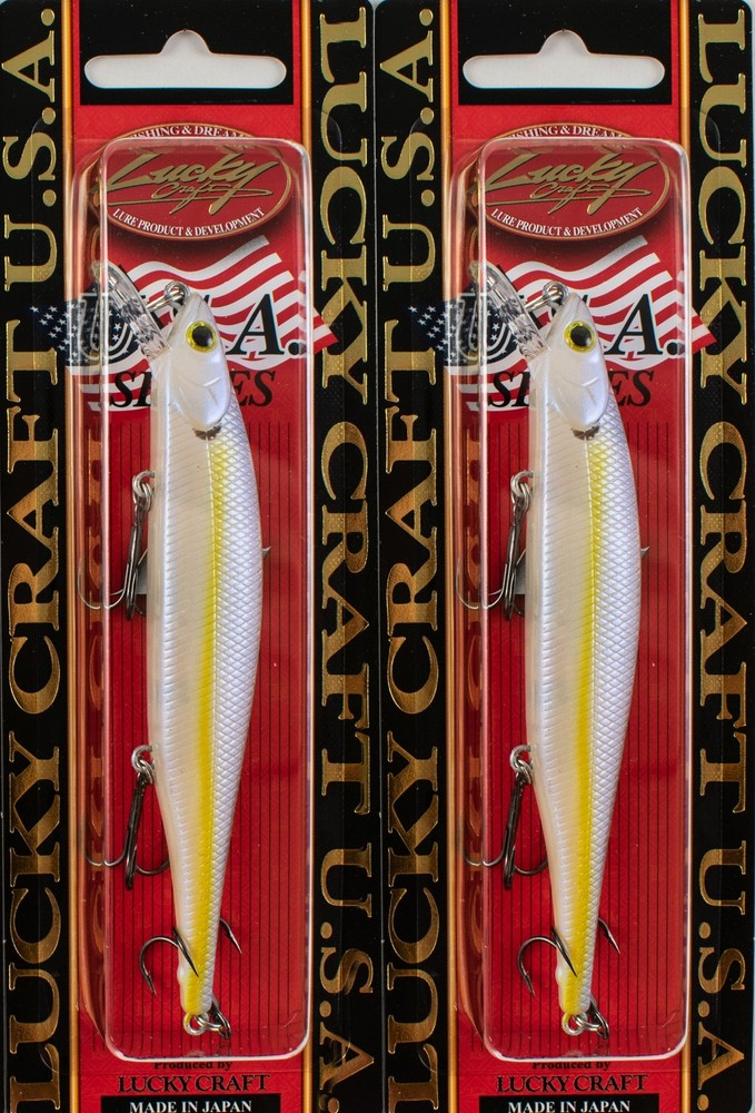(LOT OF 2) LUCKY CRAFT LIGHTNING POINTER 110SP 1/2OZ CHARTREUSE SHAD I8144