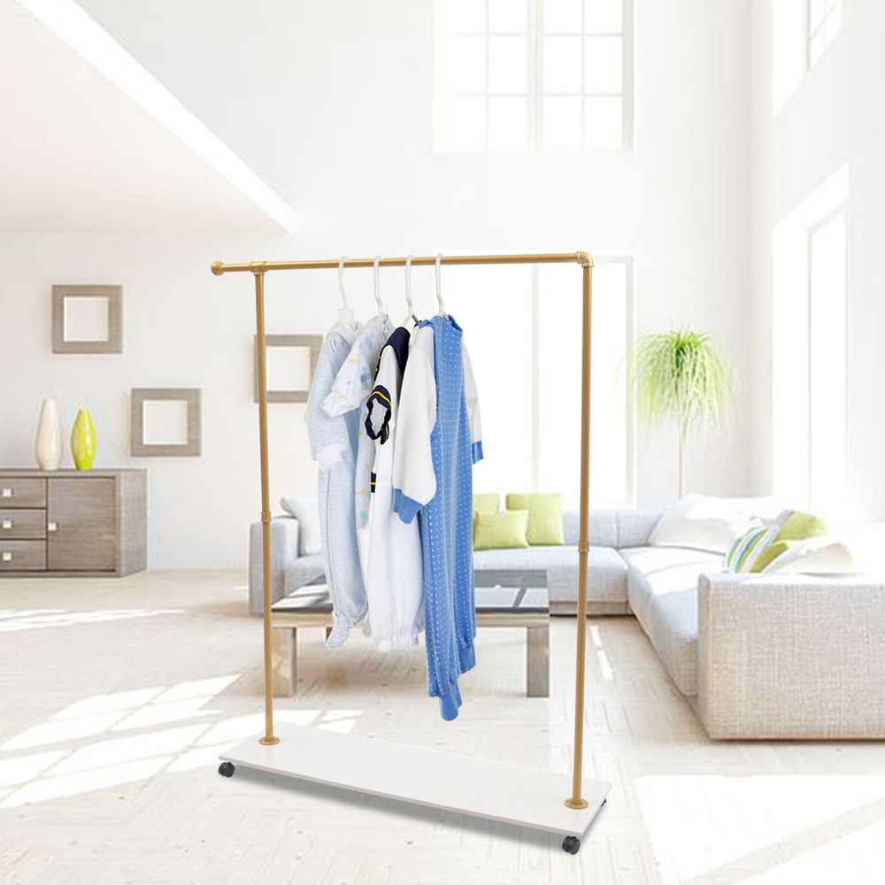 Gold Heavy-Duty Retail Clothing Rack for Store Displays