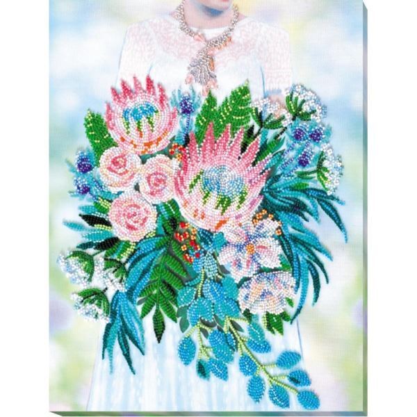 Bead embroidery kit Special day needlework kit Art canvas beadwork pattern