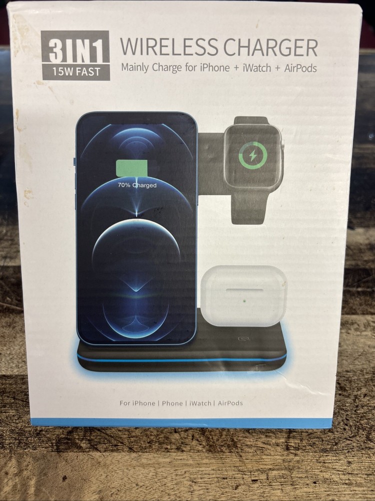 3 in 1 15W Wireless Charger Fast Charging Dock For Apple Watch Air Pods iPhone