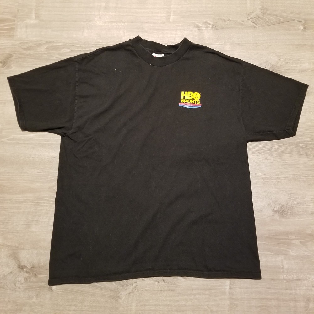 Vintage 90s HBO Sports Black Promo T Shirt Mens Size XL Hanes Beefy Tag